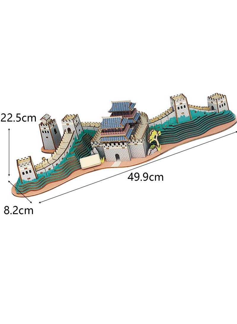 Children's Educational Assembly Toys Wooden 3D Puzzle China Great Wall - Image 2